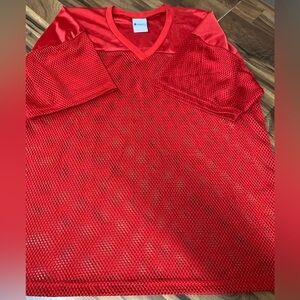 Men's Red 2XL Adult Football Rugby Lacrosse Universal Practice Jersey